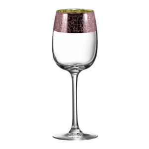 Бокалы для вина 2 шт. с узором "Кракелюр" цвет "Рубин"