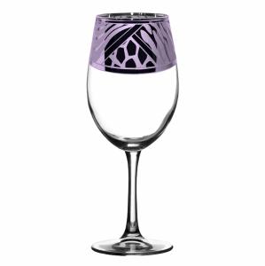Бокалы для вина 2 шт. с узором "Фэшн"	цвет "Фиолетовый"