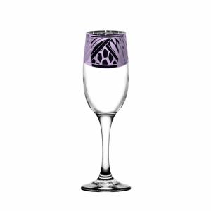 Бокалы для шампанского 6 шт. с узором "Фэшн" цвет "Фиолетовый"																											